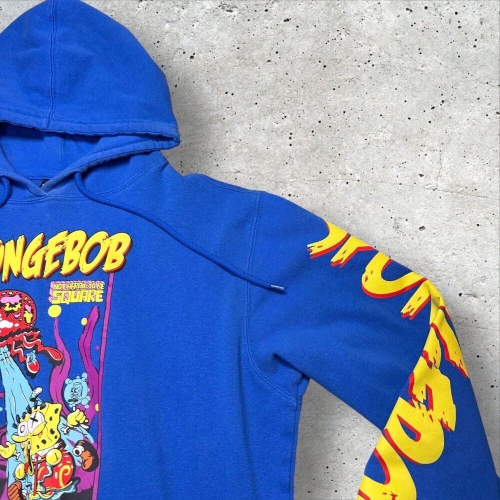 Spongebob Squarepants Nickelodeon Hoodie Mens Medium Not Afraid To Be Square - Picture 3 of 11